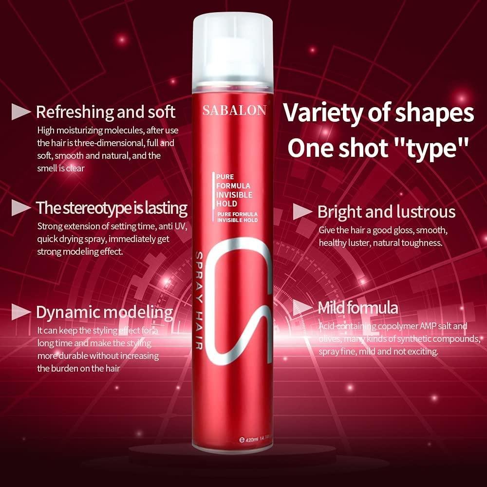 Sabalon Hair Spray - Pure Formula Invisible Hold - 420 ML - Professional Hairs Spray - Long Lasting For Men & Women