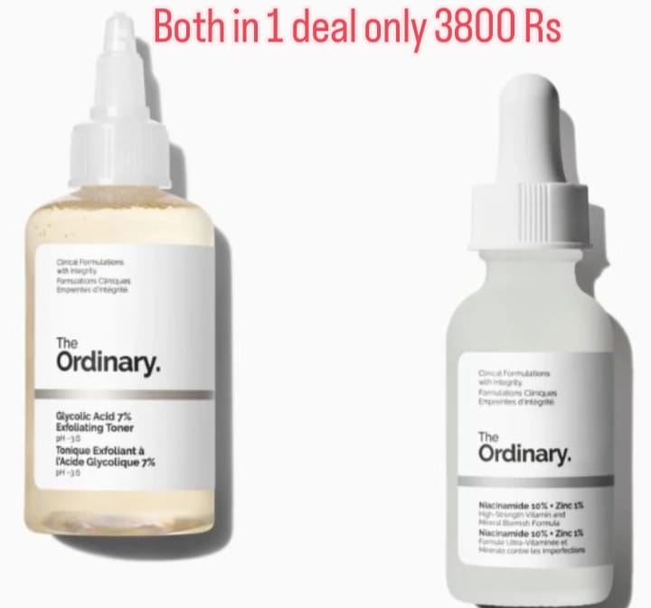 The Ordinary Glycolic Acid 7% Exfoliating Toner+ the ordinary Niacinamide 10% + Zinc 1%