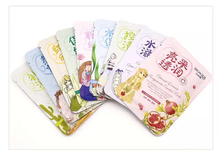 Pack of 10 Extract Plant Multiple Essence Facial Sheet Mask