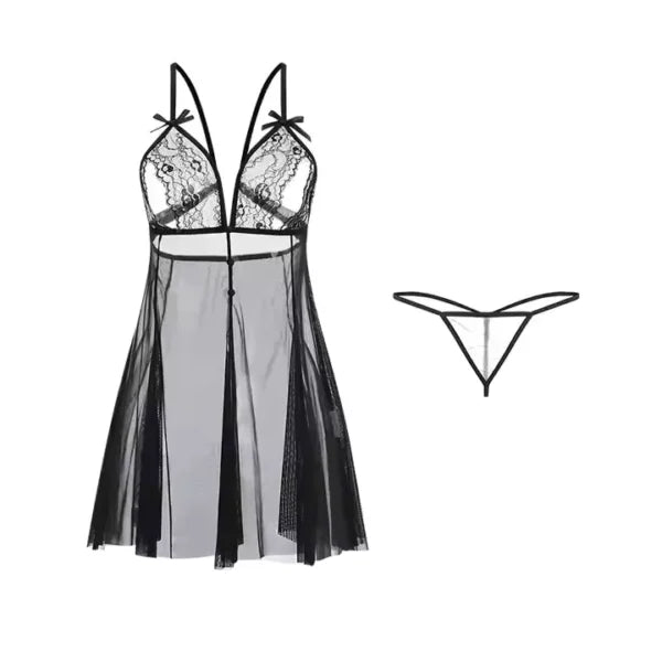 Deep V Temptation Slip Nightdress Sexy Underwear Sexy Pajamas -