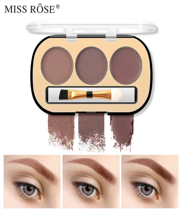 Miss Rose 3 Colors Eyebrow Powder -