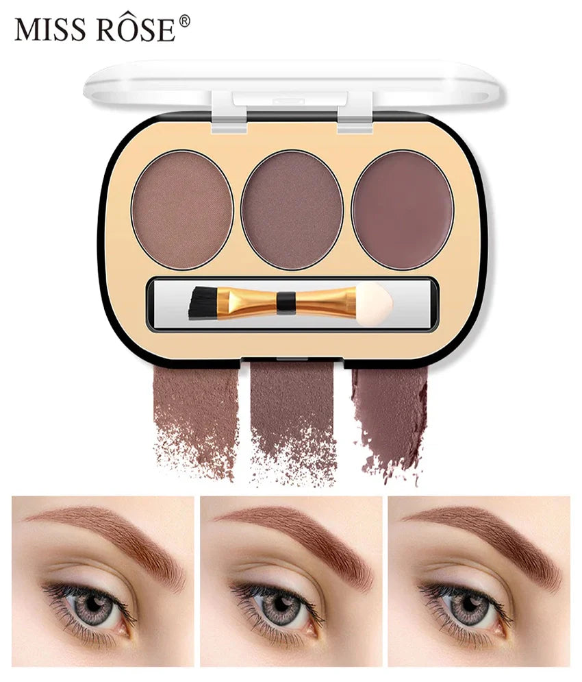 Miss Rose 3 Colors Eyebrow Powder -