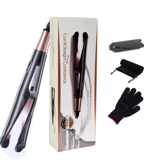 Unique Twisted Plate 2 in 1 Hair Curling