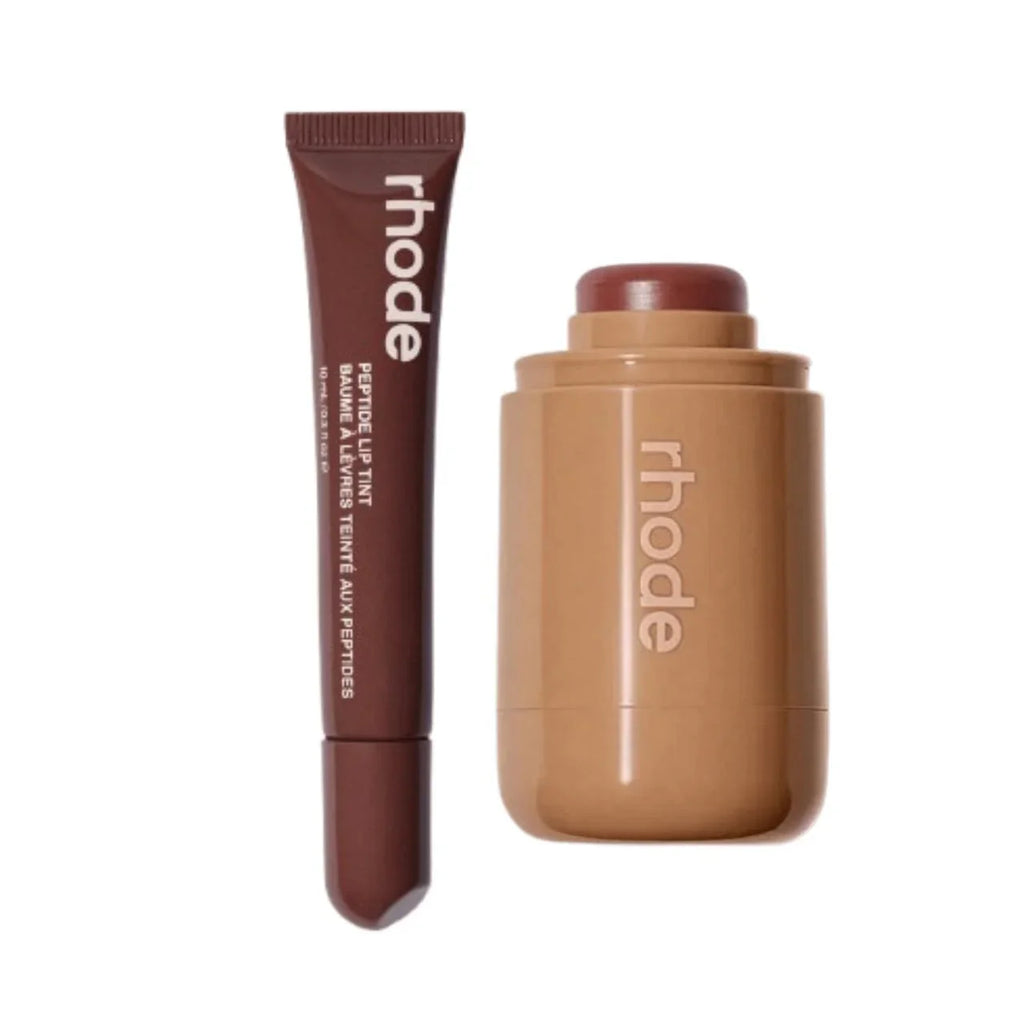 RHODE | toasted teddy Pocket Blush & espresso Peptide Lip Tint Duo -