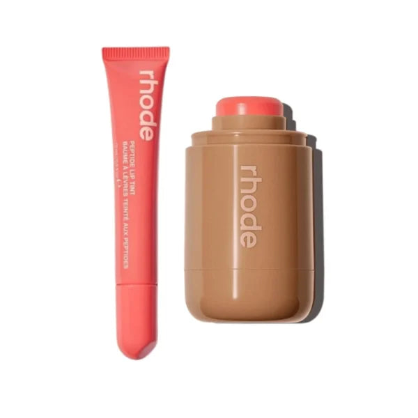 RHODE | spicy marg Pocket Blush & peach pit Peptide Lip Tint Duo -