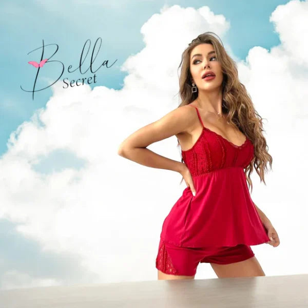 Net Lace shorts nighty set -