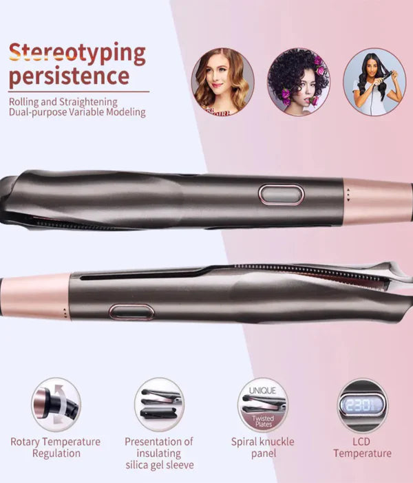 Unique Twisted Plate 2 in 1 Hair Curling