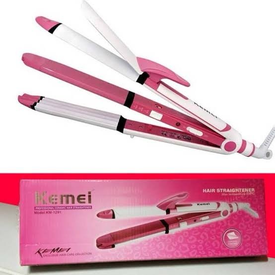 Hair Straightener and Curler, 3-in-1 Ceramic Hair Curling Iron & Hair Straighteners & Crimper Hair Styler Tools Flat Iron with Worldwide Dual Voltage 100~240V - AM Store