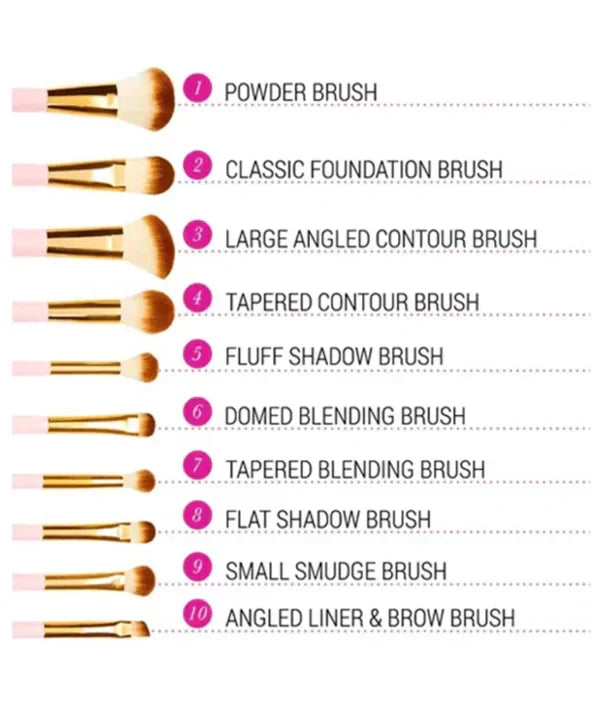 BH Cosmetics - Pink Perfection 10 Piece Brush Set with a box - AM Store